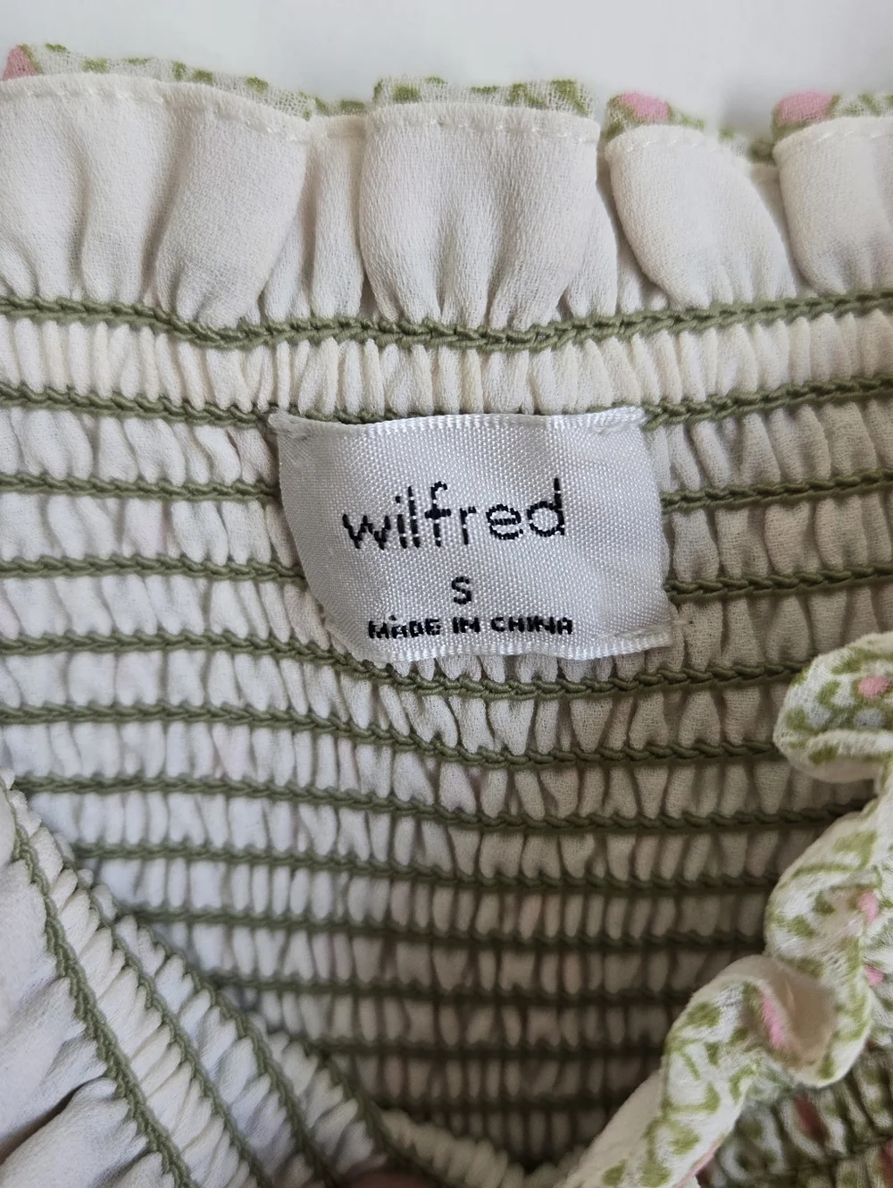 Aritzia Wilfred Tempest Dress Small Birch/Marsh Green - Picture 5 of 10